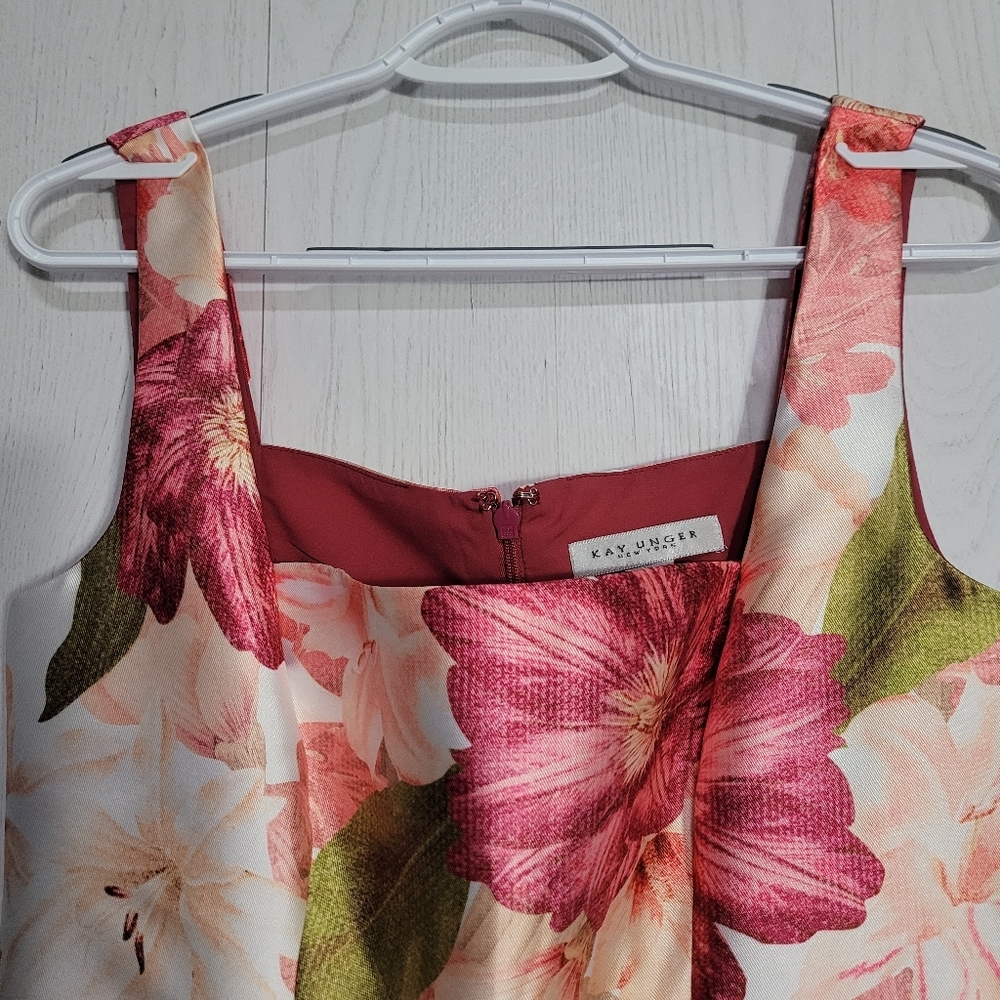 Kay Unger Frankie Draped Floral Dress size 8 - Picture 6 of 12